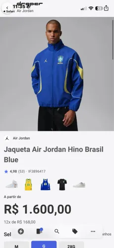 Jaqueta Brasil x Jordan ORIGINAL NA TAG