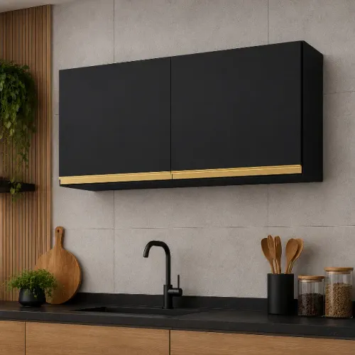 Armário Aéreo Cozinha 1,20m 2 Portas Preto NOVO Promoção