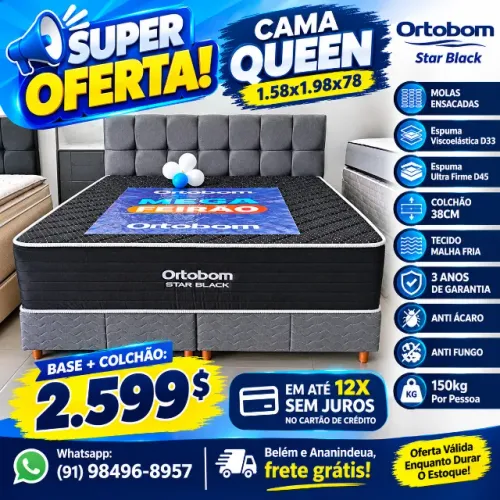 CAMA QUEEN ORTOBOM MOLAS ENSACADAS