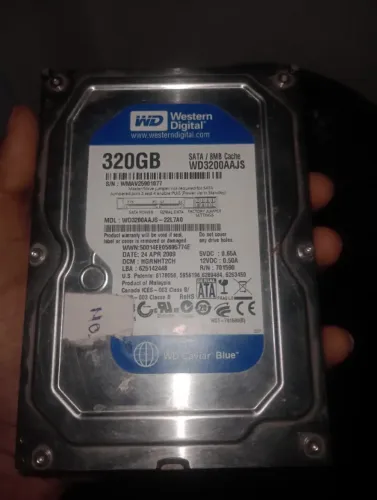 WD Blue 320GB HDD com defeito
