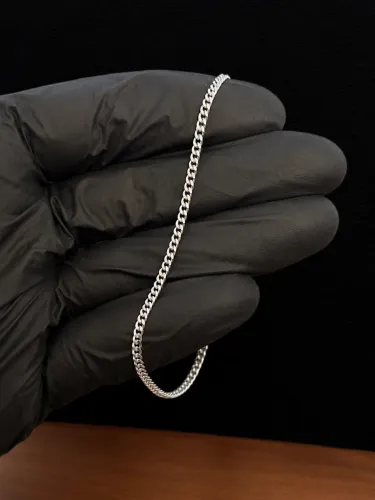 Pulseira de prata grume 2mm com garantia eterna + limpa prata de brinde