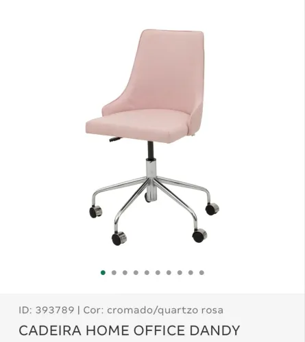 Cadeira giratória Tok Stok cor rosa claro