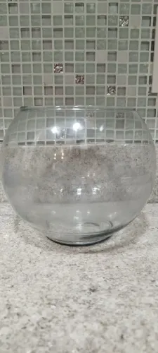 Aquário de vidro redondo para peixes. 17x14