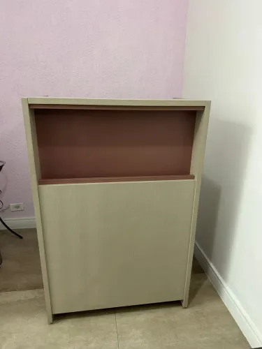 Balcão de Recepção / Atendimento - MDF Bege com Rosé - 81cm - Seminovo