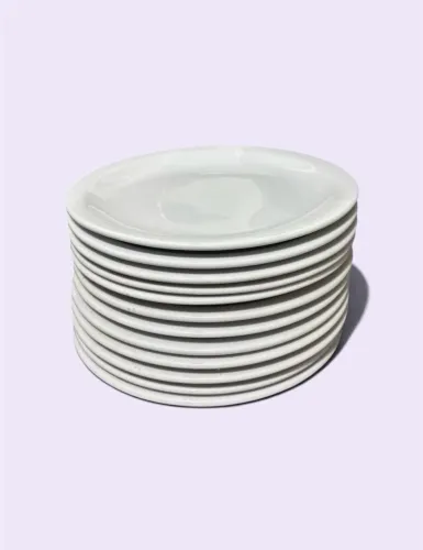 kit 12 pratos brancos de porcelana