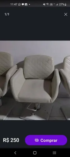 Cadeira hidráulica salão/barbearia(tenho 3)