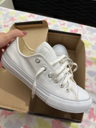 Tênis Converse All Stat Falsificado Branco Usado 1 única vez