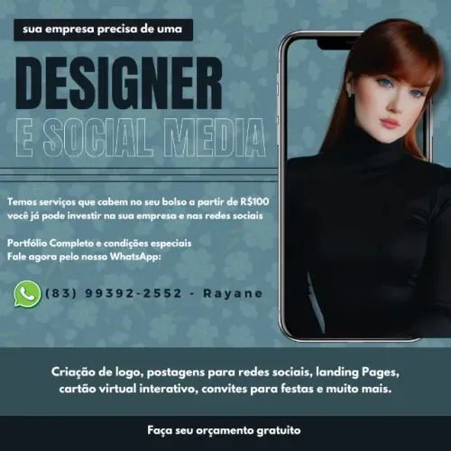 Trabalho Designer/Social Media faço posts, logos, convite virtual e muito mais.