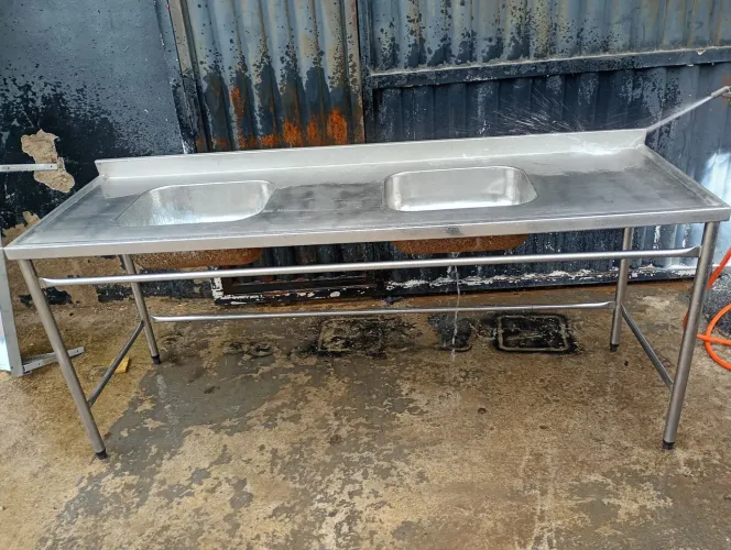 Pia inox cuba dupla nova 