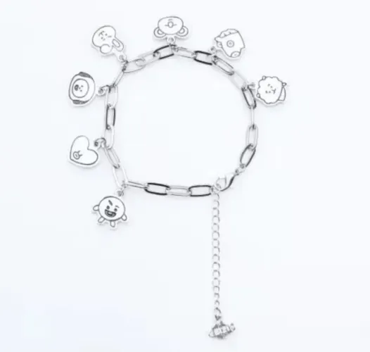 Kit 3 Pulseiras BTS BT21 prata