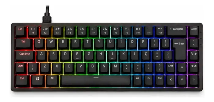 Teclado Mecânico Akko 3068s Preto Abnt2 Português Com Fio Switch Orange