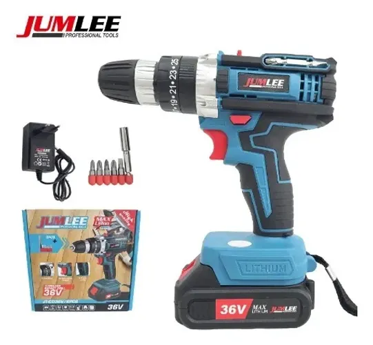 Parafusadeira E Furadeira À Bateria 36v Sem Fio Bivolt Azul-celeste 50hz/60hz 127/220v