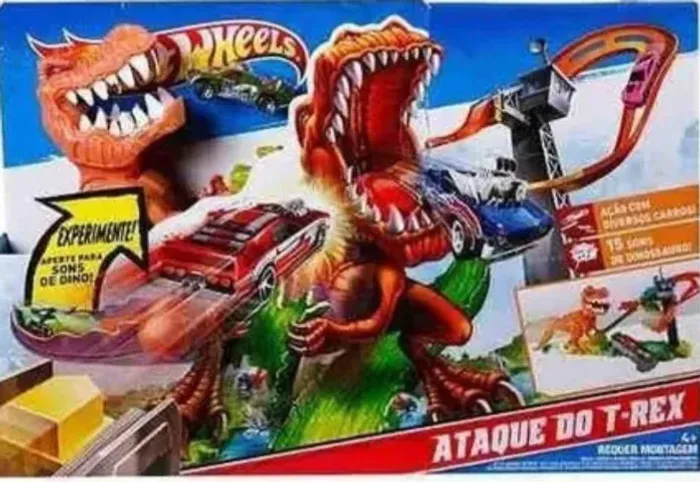 Pista Hot Wheels ataque do tiranossauro Rex 
