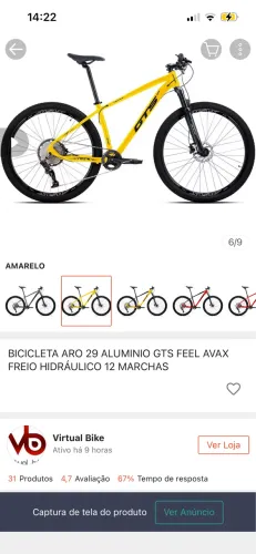 BIKE ARO 29 GTS FEEL AVAX