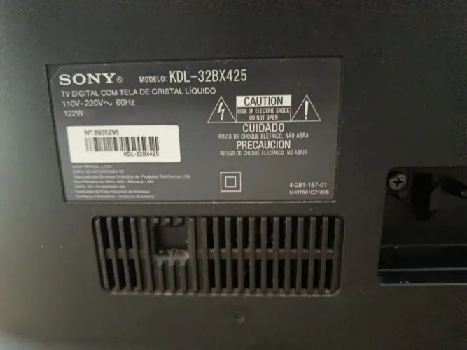 Tv LCD 32 polegadas Sony modelo kdl-32BX425