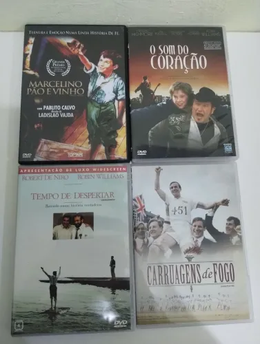 Lote com 4 DVDs Originais, Grandes Filmes para refletir, emocionar e motivar.