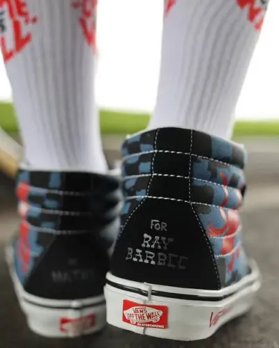 Ray Barbee x Leica x Vans OG Classic Slip-On LX (Azul Claro / Verde / Vermelho)