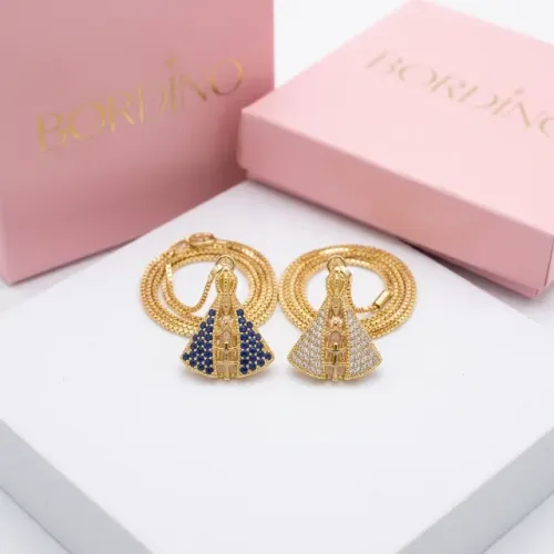 Colar Nossa Senhora Dupla Face Luxo Cravejado