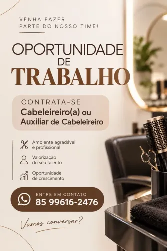 Vaga para Cabeleleiro(a)/ auxiliar