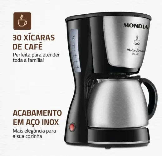 Cafeteira mondial 30 xícaras