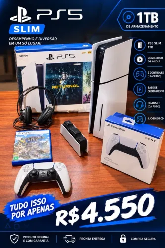 Ps5 slim com acessórios
