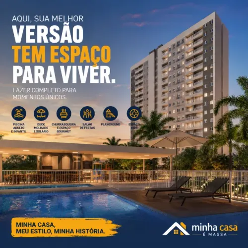 Todos os apartamentos possuem varanda e 2 quartos, sendo 1 suíte Vaga de garagem