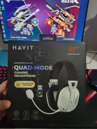Headset Gamer Havit Fuxi-H3 Novo Lacrado | Wireless 2.4GHz + Bluetooth