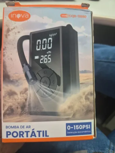 Compressor de Ar Portátil Digital 150 PSI - Bomba Elétrica para Carro, Moto e Bike