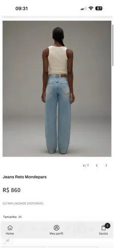 Calça jeans nova mondeparts