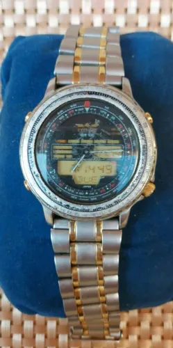 Relógio Citizen New Wingman C080 Série Ouro Misto Vintage Anos 90