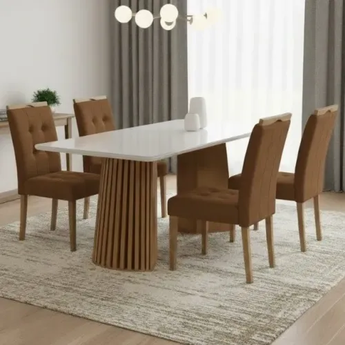 Mesa de Jantar Nevada 1,20m com 4 Cadeiras - Produto Novo! Pronta Entrega!