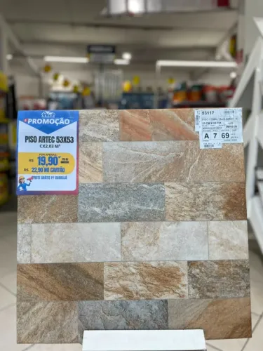 Piso Artec Antideslizante 53x53cm Linha A - Caixa 2,03m²
