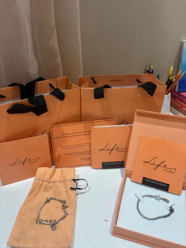 Kit 2 Pulseiras Vivara Life + Berloque Prata 925