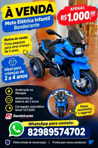 VENDO MOTO ADVENTURE ELÉTRICA 12V AZUL