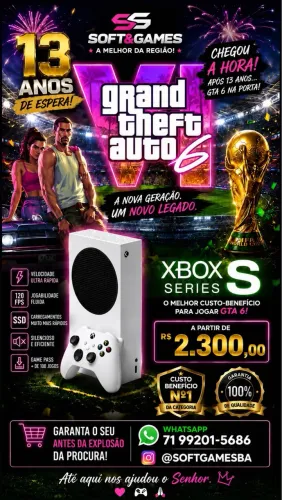Xbox séries s 512gb aceito cartão com garantia loja física