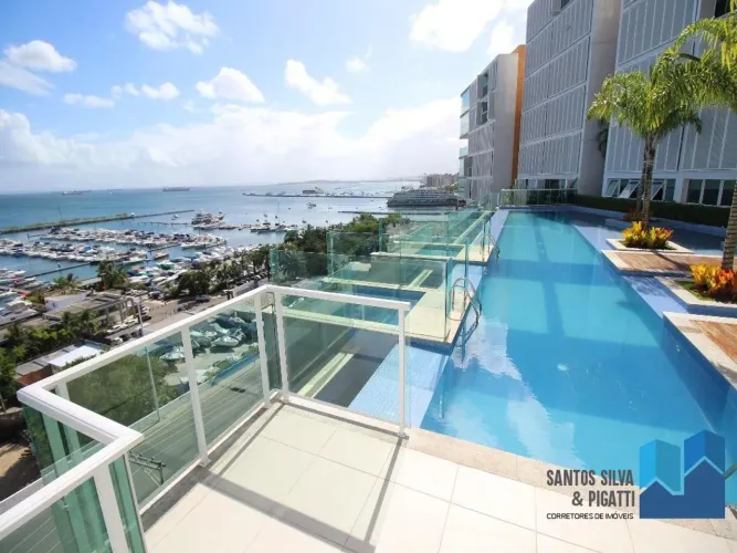 Apartamento 1 quarto, 58m² infraestrutura completa vista Mar Cloc Marina Residence