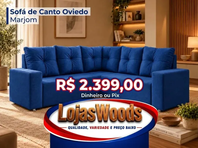 Sofá de Canto Marjom Oviedo Promoção R$ 2.399,00
