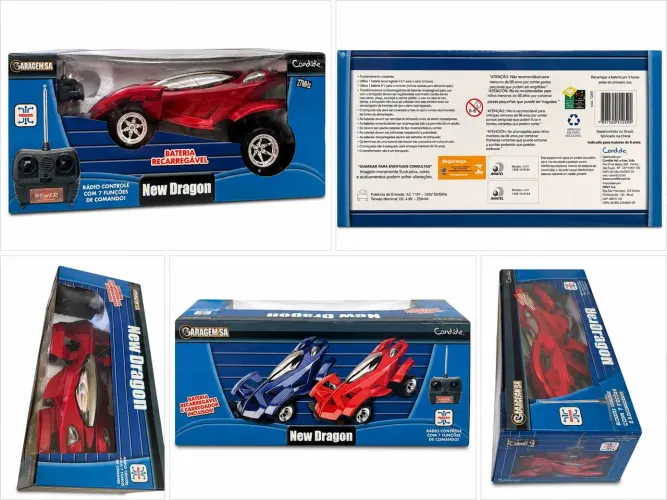 Carrinho Controle Remoto New Dragon Candide Recarregável Novo
