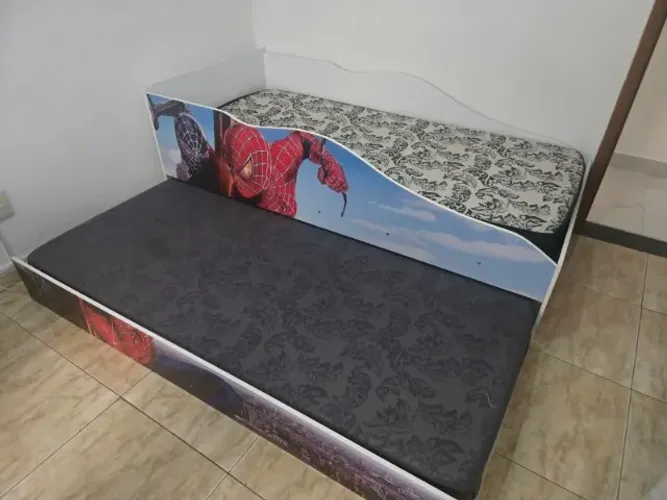 Cama Infantil Homem- Aranha (Bicama) + 2 colchoes