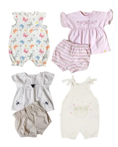 Lote 2 - Roupas de Bebê Menina Primavera/Verão para Meninas de 4 à 6 Meses 14 peças de