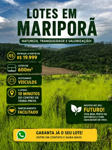 lotes de 600m2 em mariporã
