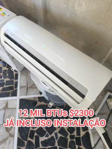 Split 12 mil BTUs completo só 2300 já incluso instalação simples