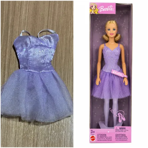 mattel vestido da boneca ballet star loira vestido lavanda 2003
