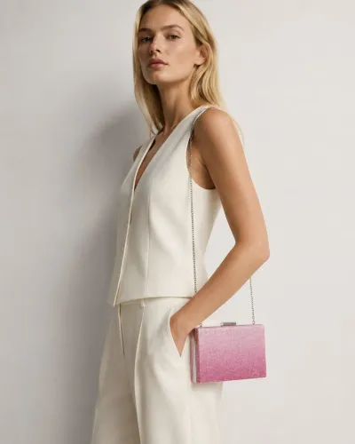 Bolsa de strass rosa Zara nova