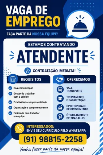 Vagas abertas - Atendente