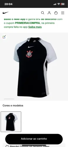 Vendo camisa original feminina do timão !