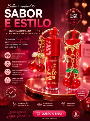 Gloss Cereja de Chaveiro