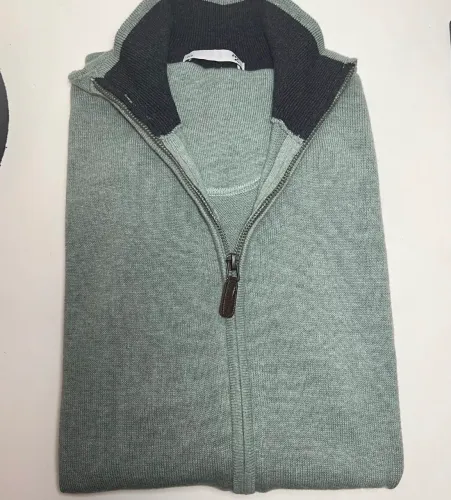 Cardigan zíper gola alta