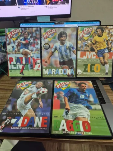 Coleção Grandes Craques Placar 5 Dvds