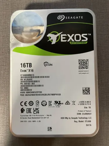 HD 16TB Seagate Exos X16 SATA 3.5 ST16000NM001G Servidor NAS